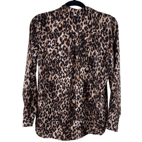 Pleione Women’s Leopard Cheetah‎ Long Sleeve Shirt Blouse Sz S - Picture 6 of 8